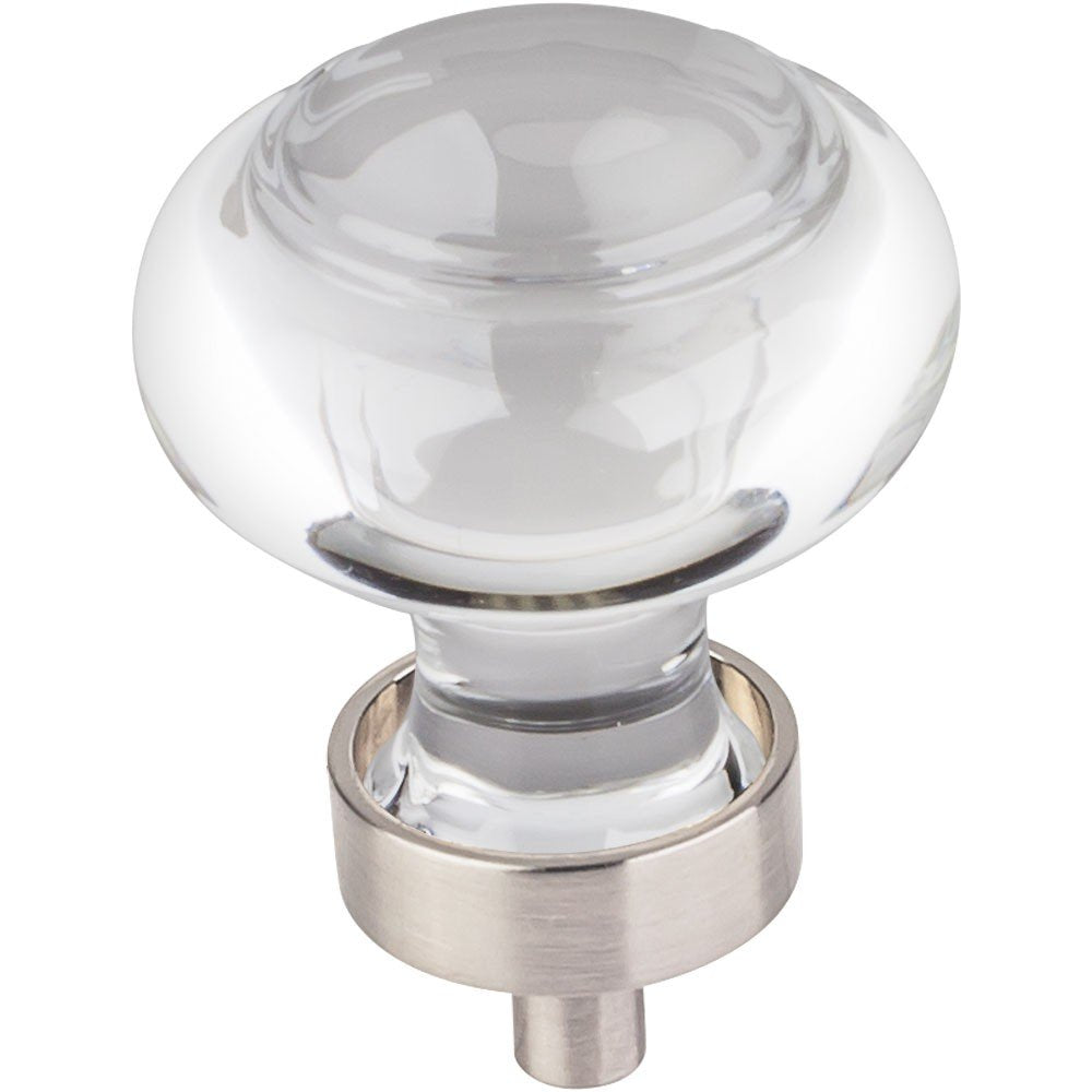 Jeffrey Alexander G120SN 1-7/16" Diameter Satin Nickel Button Glass Harlow Cabinet Knob