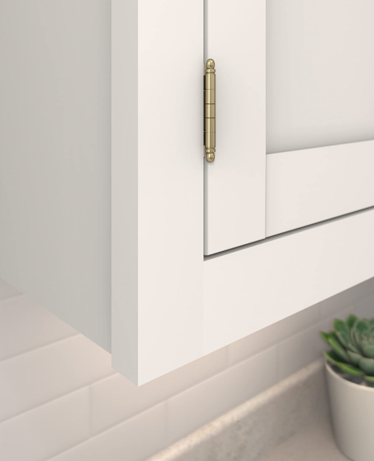 Amerock PK3175TBBBZ Cabinet Hinge 3/4 in. (19 mm) Door Thickness Full Inset Full Wrap Ball Tip Golden Champagne Kitchen Cabinet Door Hinge Single Hinge Functional Hardware
