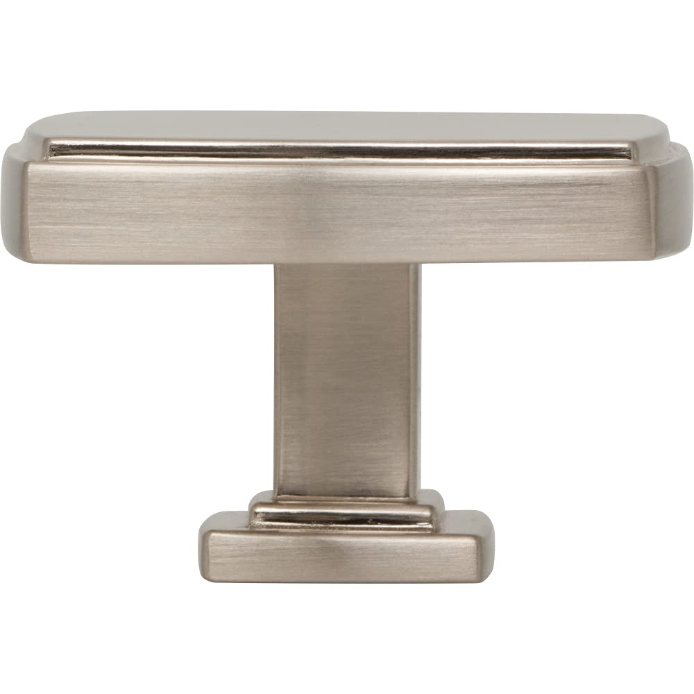 Jeffrey Alexander 141L-SN 1-3/4" Overall Length Satin Nickel Square Renzo Cabinet Knob