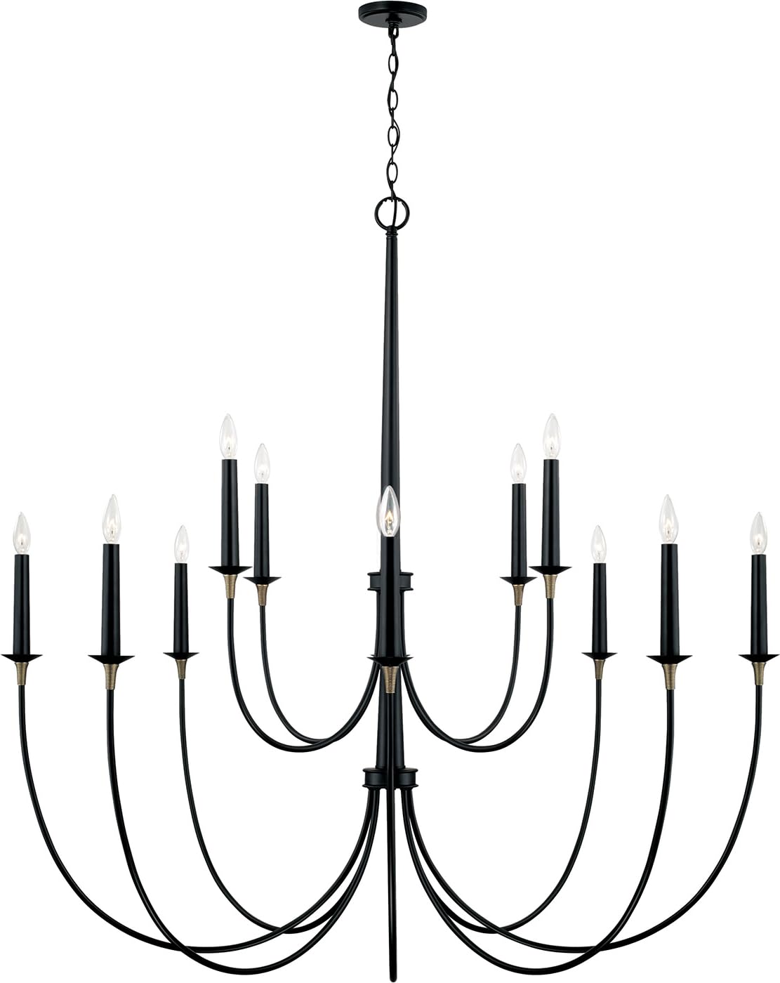 Capital Lighting 445601KB Amara 12 Light Chandelier Matte Black with Brass