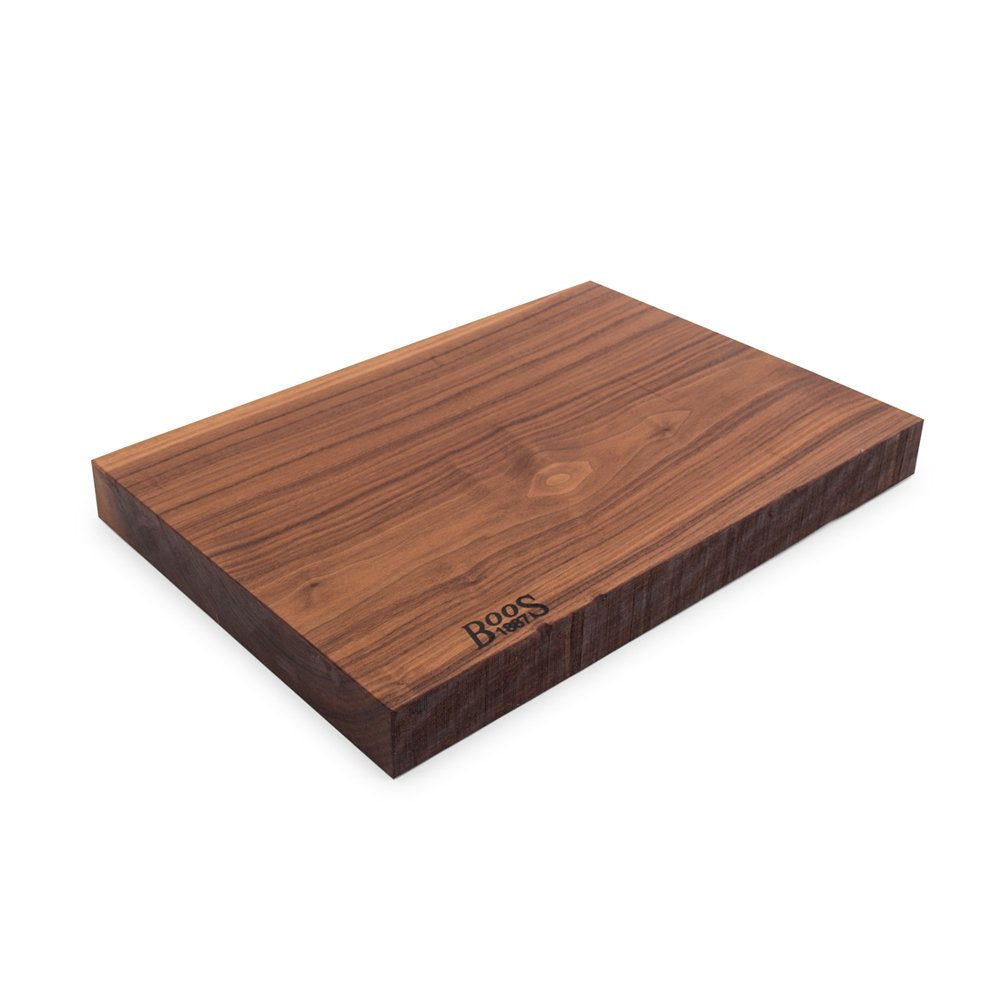 John Boos WAL-RST1712175 WAL-RST171217 Rustic Walnut 17" x 12" 1.75" Cutting Board 17X12X1.75 WAL-FACE GR-RUSTIC EDGE-