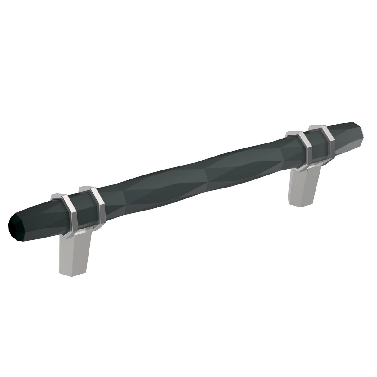 Amerock Cabinet Pull Black Bronze/Polished Chrome 5-1/16 inch (128 mm) Center-to-Center London 1 Pack Drawer Pull Drawer Handle Cabinet Hardware