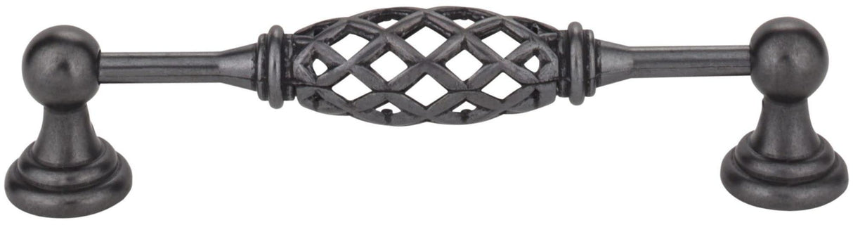 Jeffrey Alexander 749-128B-SIM 128 mm Center-to-Center Distressed Antique Silver Birdcage Tuscany Cabinet Pull