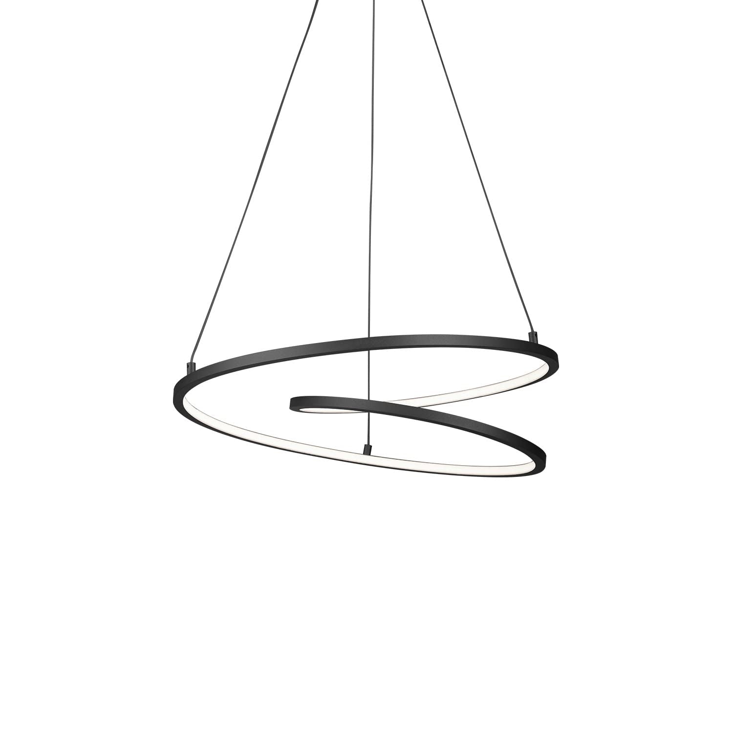 Kuzco PD11119-BK TWIST 19" PD Black 120V TRIAC/ELV LED 3000K 90CRI 28W