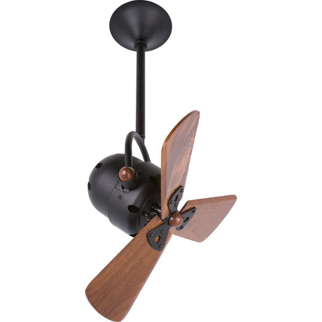 Matthews Fan BD-BK-WD Bianca Direcional ceiling fan in Matte Black finish with solid sustainable mahogany wood blades.