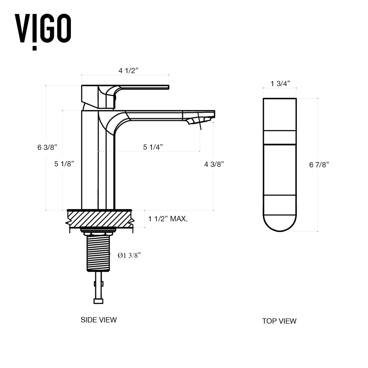 VIGO Davidson 6.75 inch H Single Handle Single Hole Bathroom Sink Faucet in Matte Black - Bathroom Sink Faucet with Deck Plate VG01043MBK1
