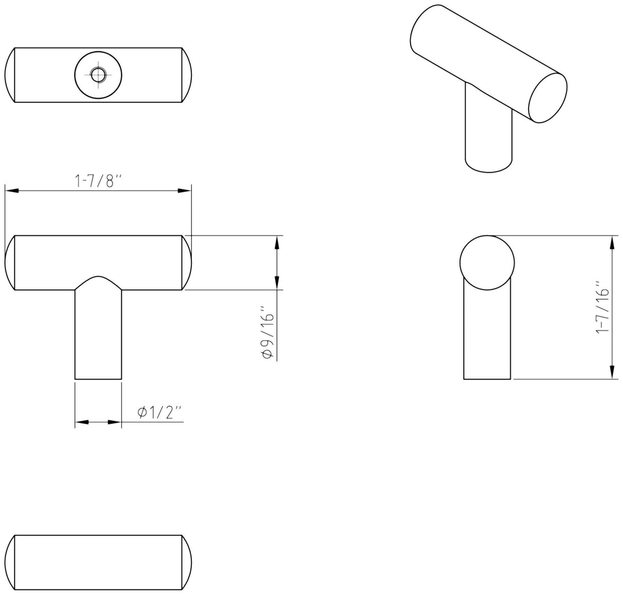 Jeffrey Alexander 48MB 1-7/8" Overall Length Matte Black Key West Cabinet Bar Pull