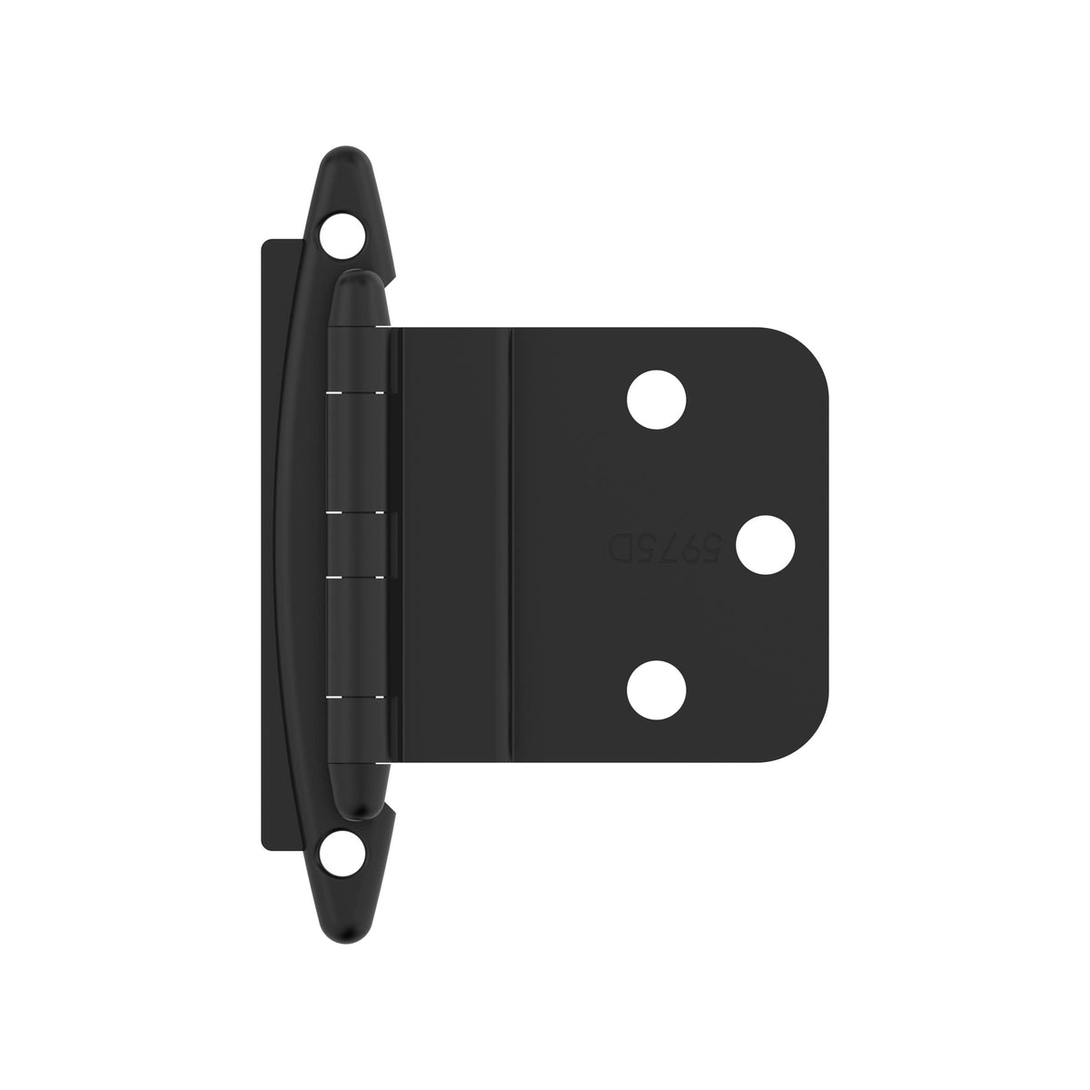 Amerock BPR3417FB Cabinet Hinge 3/8 in (10 mm) Inset Non-Self Closing Face Mount Matte Black Kitchen Cabinet Door Hinge 1 Pair/2 Pack Functional Hardware