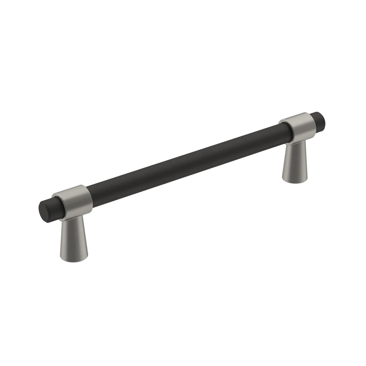Amerock Cabinet Pull Matte Black/Satin Nickel 5-1/16 inch (128 mm) Center-to-Center Mergence 1 Pack Drawer Pull Cabinet Handle Cabinet Hardware