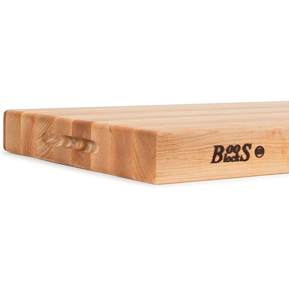 John Boos RA02 Maple Wood Cutting Board for Kitchen Prep 20 Inches x 15 Inches, 2.25 Thick Reversible End Grain Rectangular Charcuterie Block 20X15X2.25 MPL-EDGE GR-REV-GRIPS-