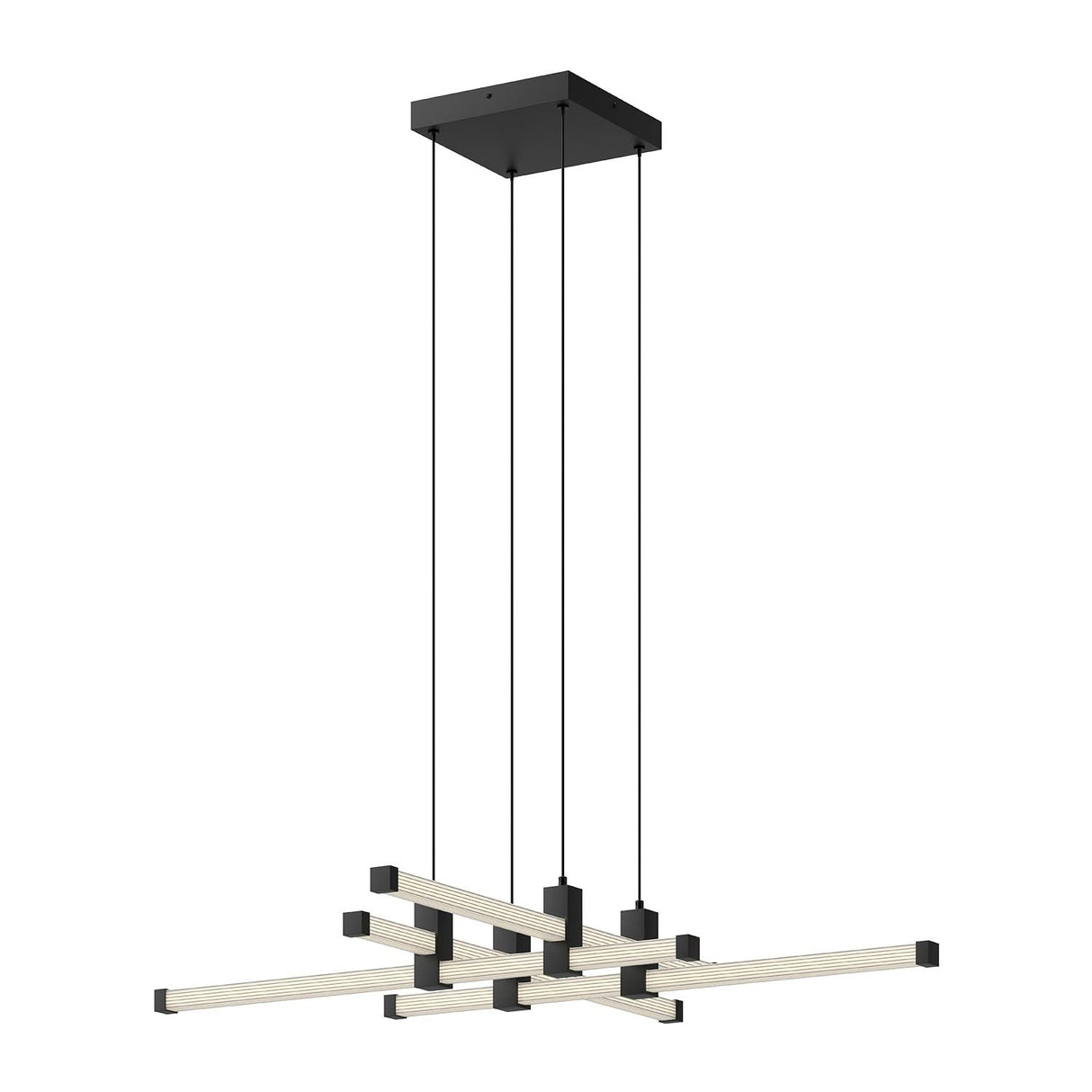 Kuzco CH23534-BK BLADE 34" CHANDELIER TEXTURED BLACK 120" WIRE 120V TRIAC/ELV LED 3000K 90CRI 29W