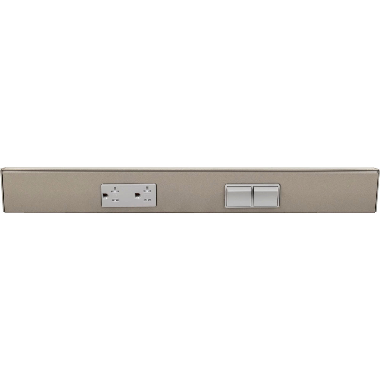 Task Lighting TRS18-2G-SN-RS 18" TR Switch Series Angle Power Strip, Right Switches, Satin Nickel Finish, Grey Switches and Receptacles