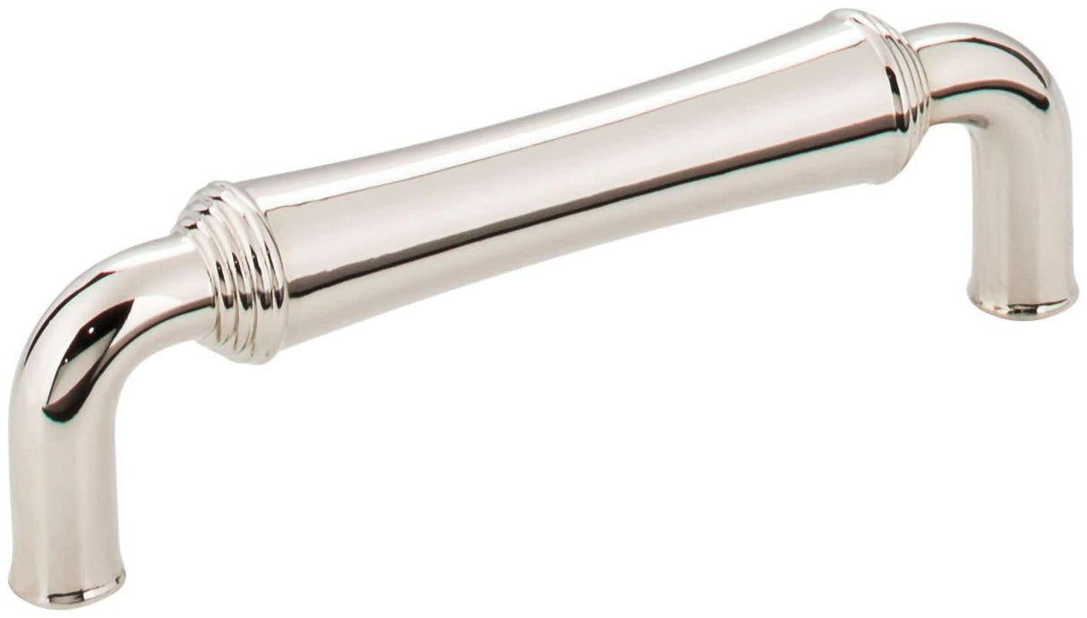 Jeffrey Alexander 537NI 96 mm Center-to-Center Polished Nickel Barrel Bremen 2 Cabinet Pull