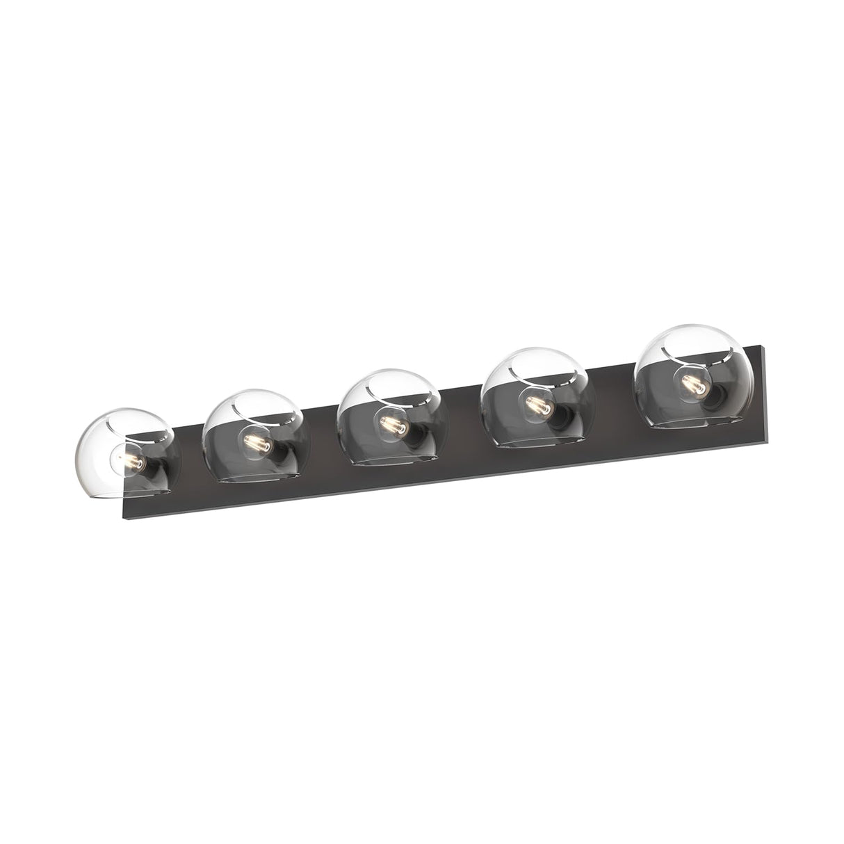 Alora VL548540MBCL WILLOW 40" VL MATTE BLACK CLEAR GLASS 5X60W E12