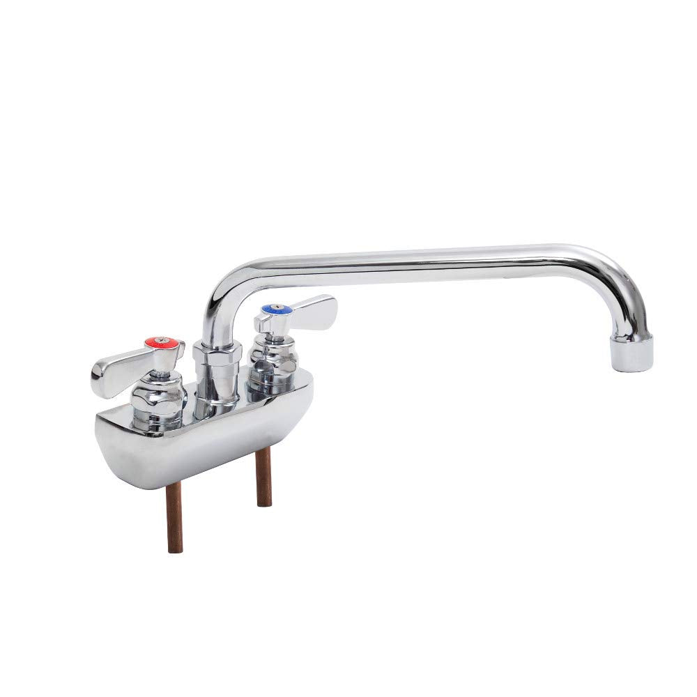 John Boos PBF-4SM2-10LF Heavy Duty Splash Mount Faucet with 10" Swing Spout & 4" Centers