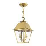 Wentworth 2 Light Outdoor Pendant in Natural Brass (27217-08)