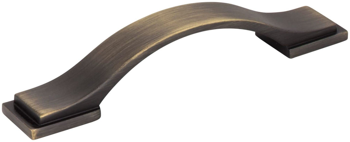 Jeffrey Alexander 80152-96ABSB 96 mm Center-to-Center Antique Brushed Satin Brass Strap Mirada Cabinet Pull