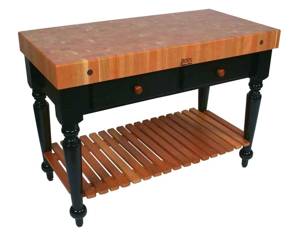 John Boos RN-LR04-SSL Rectangular Table in Cherry End Grain Top (30 in. x 24 in.)