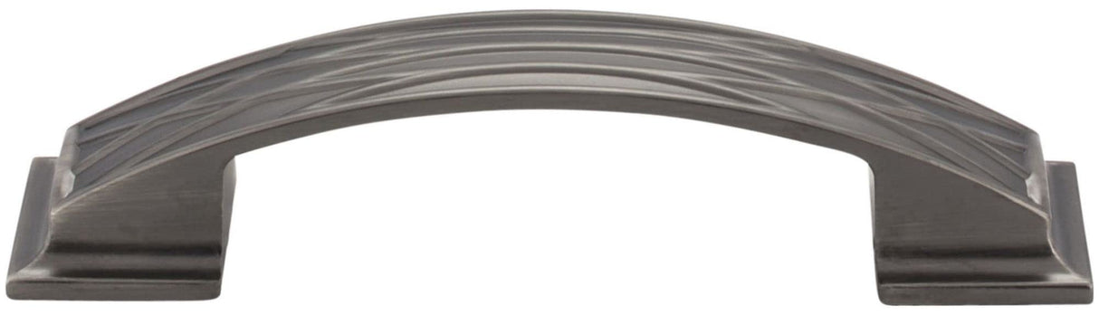 Jeffrey Alexander 535-96BNBDL 96 mm Center-to-Center Brushed Pewter Square Geometric Pattern Aberdeen Cabinet Pull