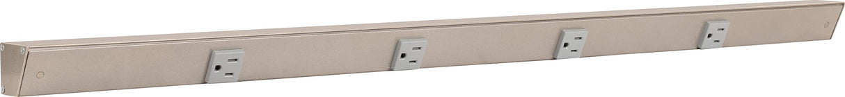 Task Lighting APT36-4G-P-SN 36" APT Series Slim Angle Power Strip, Satin Nickel Finish, Grey Receptacles