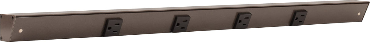Task Lighting APT30-4B-P-BZ 30" APT Series Slim Angle Power Strip, Bronze Finish, Black Receptacles