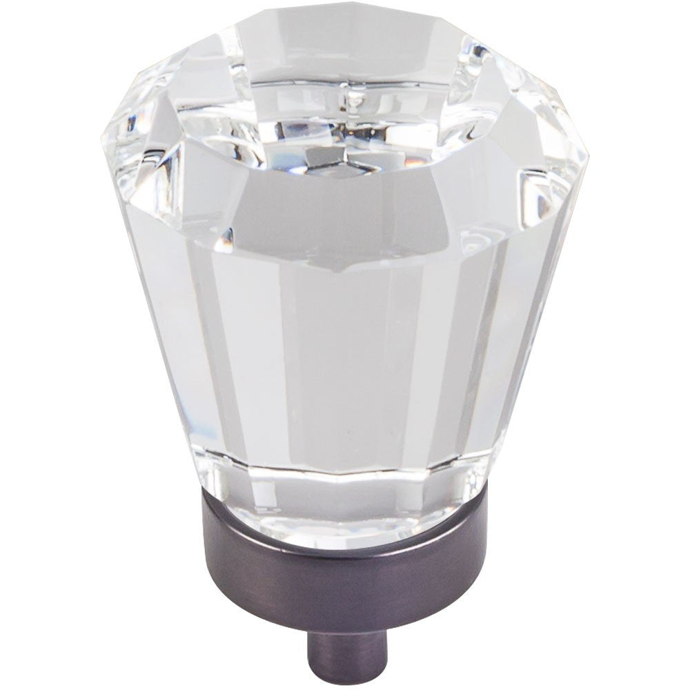 Jeffrey Alexander G150L-DBAC 1-1/4" Overall Length Brushed Oil Rubbed Bronze Faceted Glass Harlow Cabinet Knob