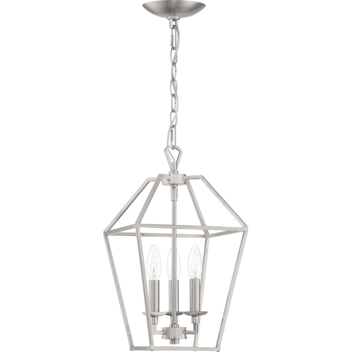 Quoizel AVY5203BN Aviary Pendant Ceiling Lighting, 3-Light, 180 Watts, Brushed Nickel (17"H x 10"W)
