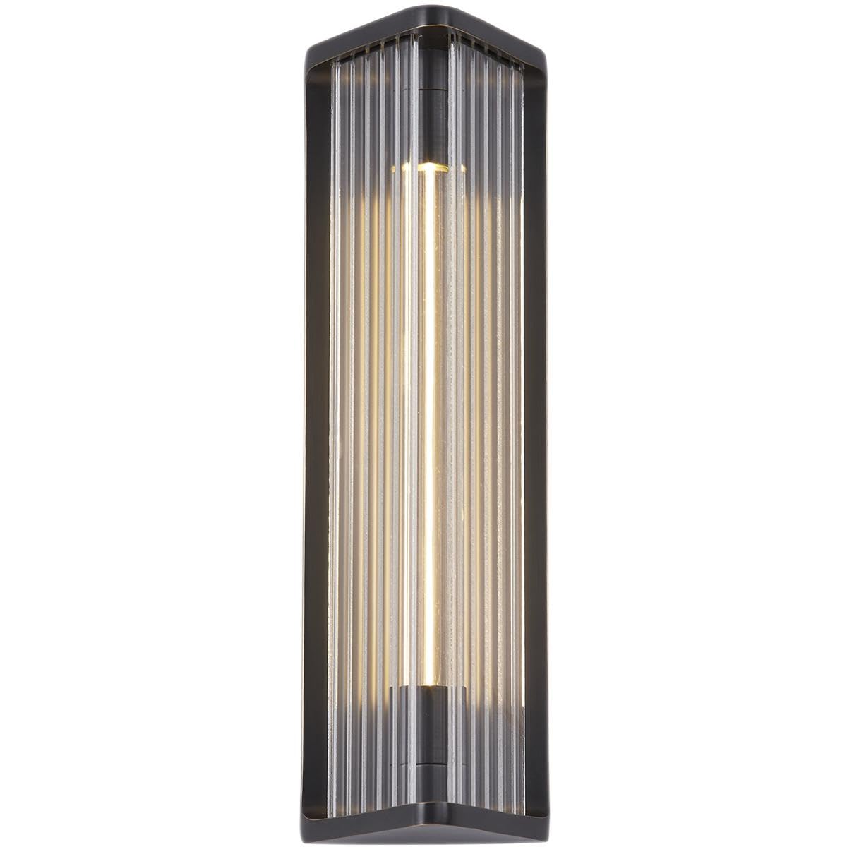 Alora WV339112UBCR SABRE 12" WV URBAN BRONZE CLEAR RIBBED GLASS 6W LED 90 2700K DC LED
