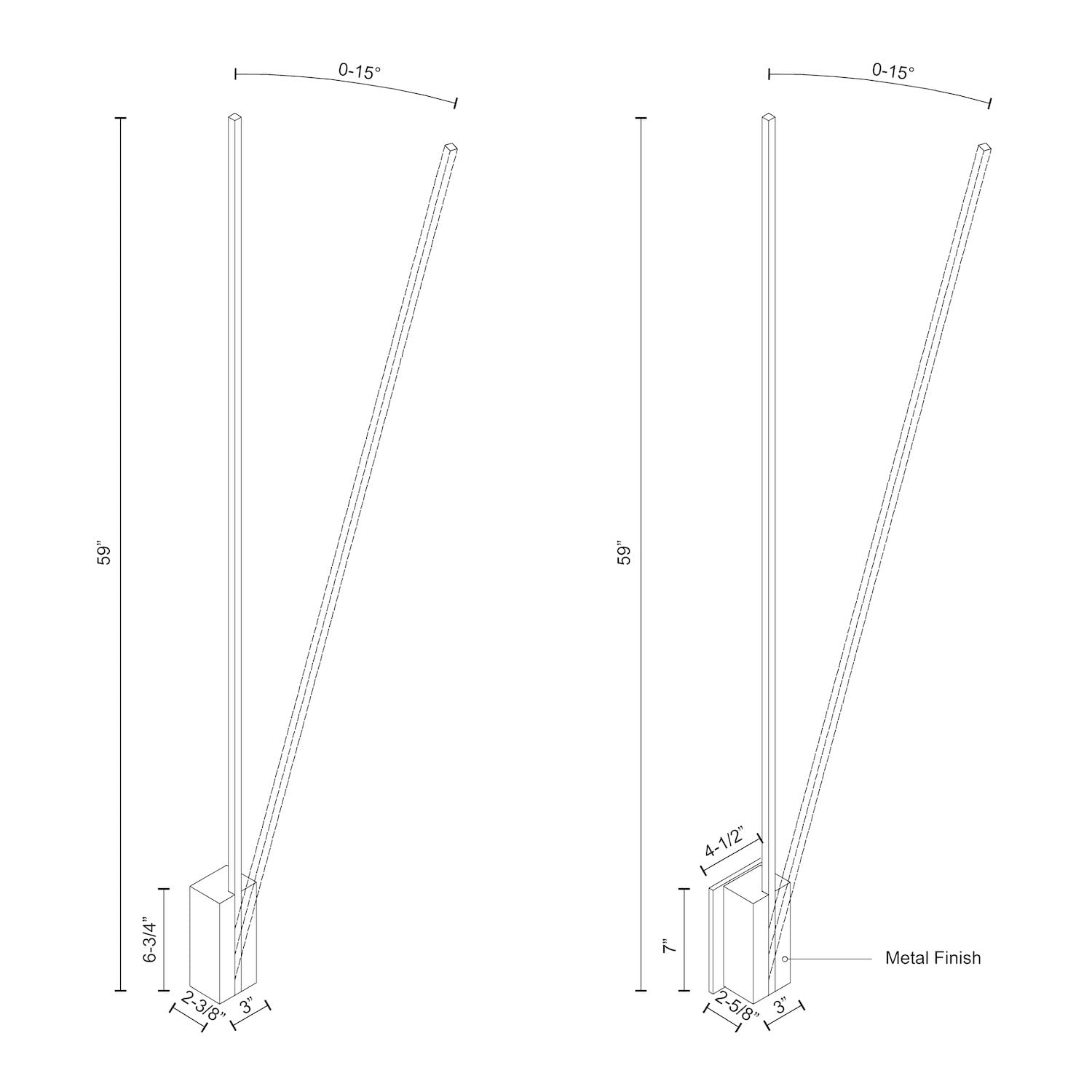 Kuzco WS13760-BK LED LINEAR WALL LEVER -L 18W BK