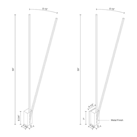 Kuzco WS13760-BN LED LINEAR WALL LEVER -L 18W BN