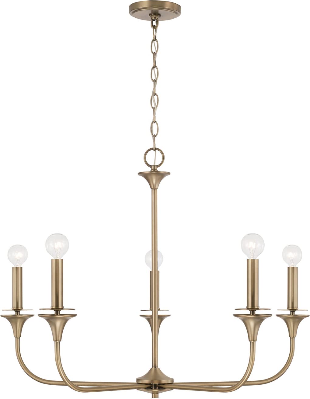 Capital Lighting 448951AD Presley 5 Light Chandelier Aged Brass