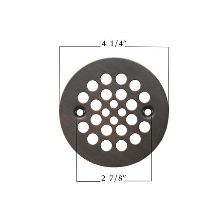 Premier Copper Products D-415ORB 4.25-Inch Round Shower Drain Cover, Oil Rubbed Bronze