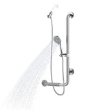 PULSE ShowerSpas 4001R-SSP ErgoSlideBar with Hand Shower, ADA Compliant, Right-Hand Grip, Polished Stainless Steel