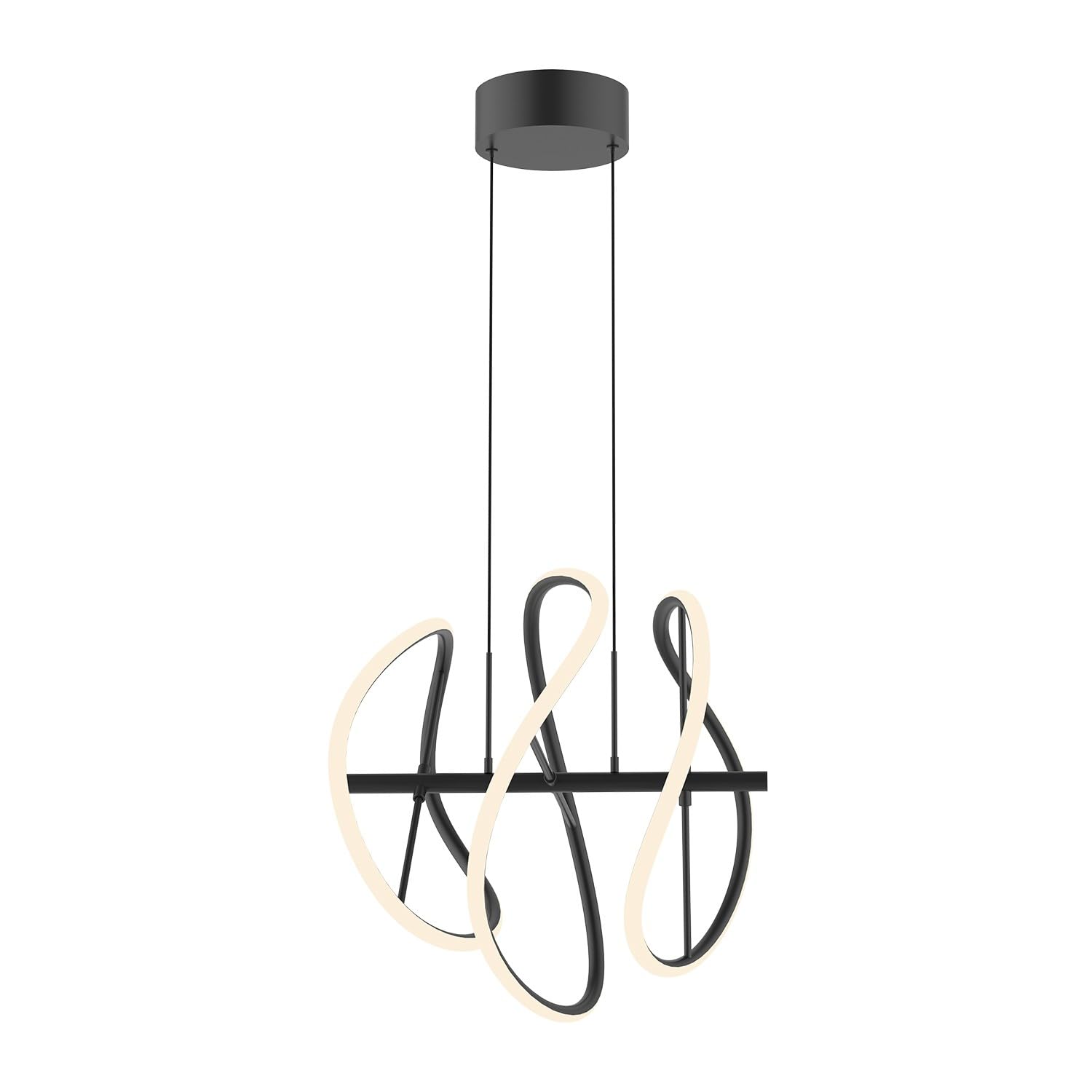 Kuzco PD96416-BK COLLIDE 16" PENDANT TEXTURED BLACK 120" WIRE 120V TRIAC/ELV LED 3000K 90CRI 50W