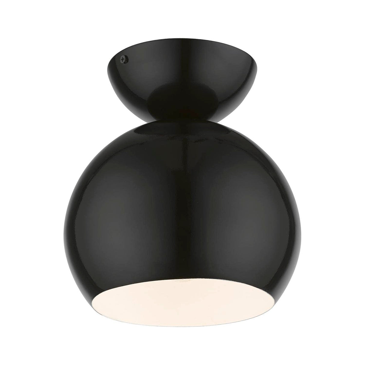 Livex Lighting 45487-68 Stockton 1 Light 8 inch Shiny Black Semi-Flush Ceiling Light, Globe