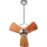Matthews Fan BD-CR-WD-DAMP Bianca Direcional ceiling fan in Polished Chrome finish with solid sustainable mahogany wood blades for damp locations.