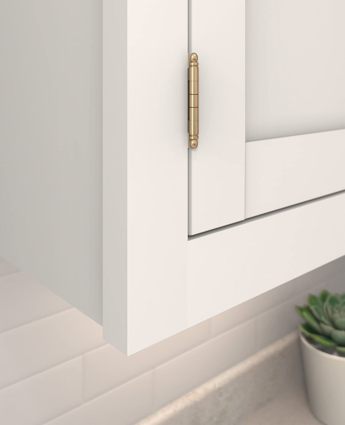 Amerock PK3180TBCZ Cabinet Hinge 3/4 in. (19 mm) Door Thickness Full Inset Partial Wrap Ball Tip Champagne Bronze Kitchen Cabinet Door Hinge Single Hinge Functional Hardware