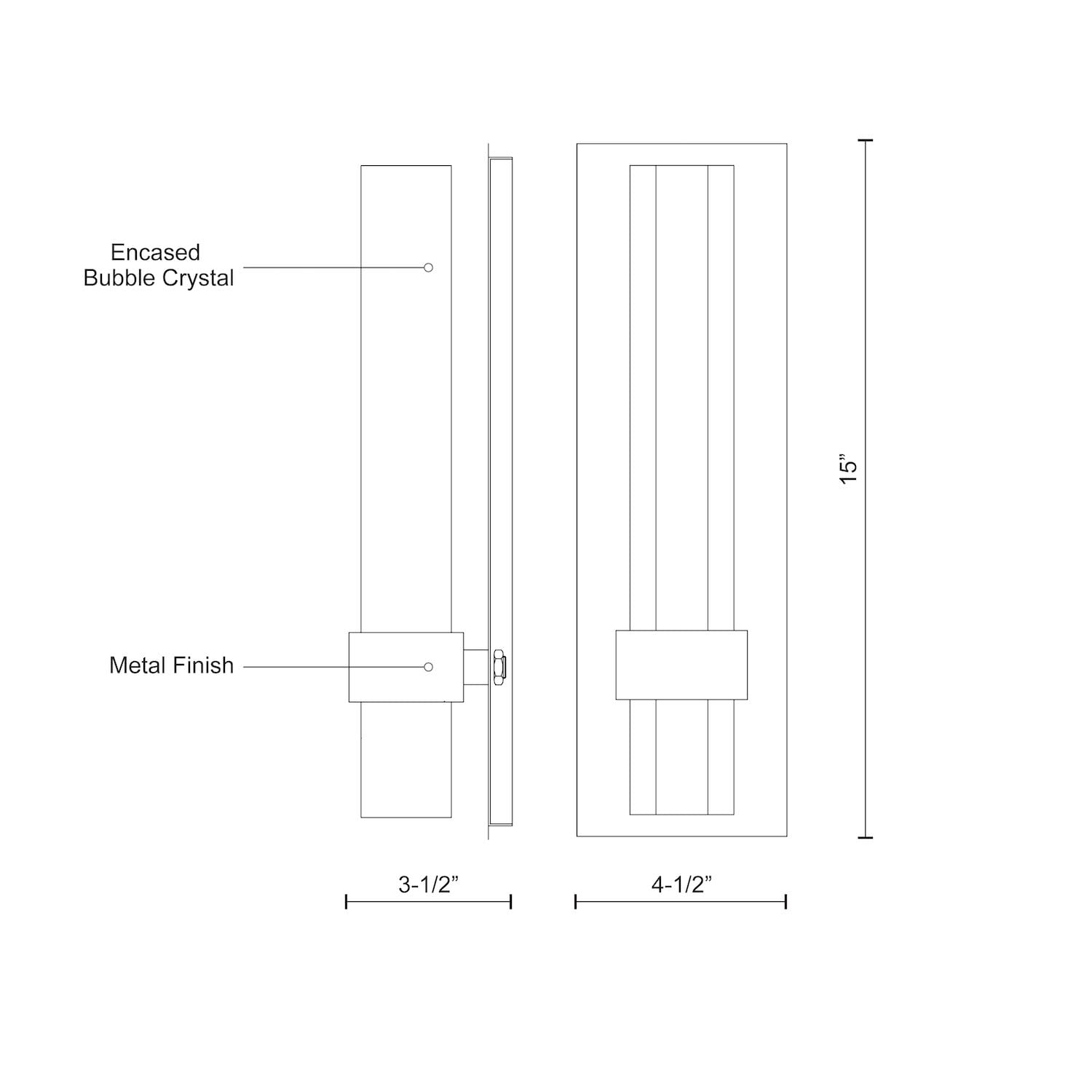 Kuzco WS54615-BZ WARWICK 15" WS Bronze 120V ELV LED 3000K 90CRI 11W