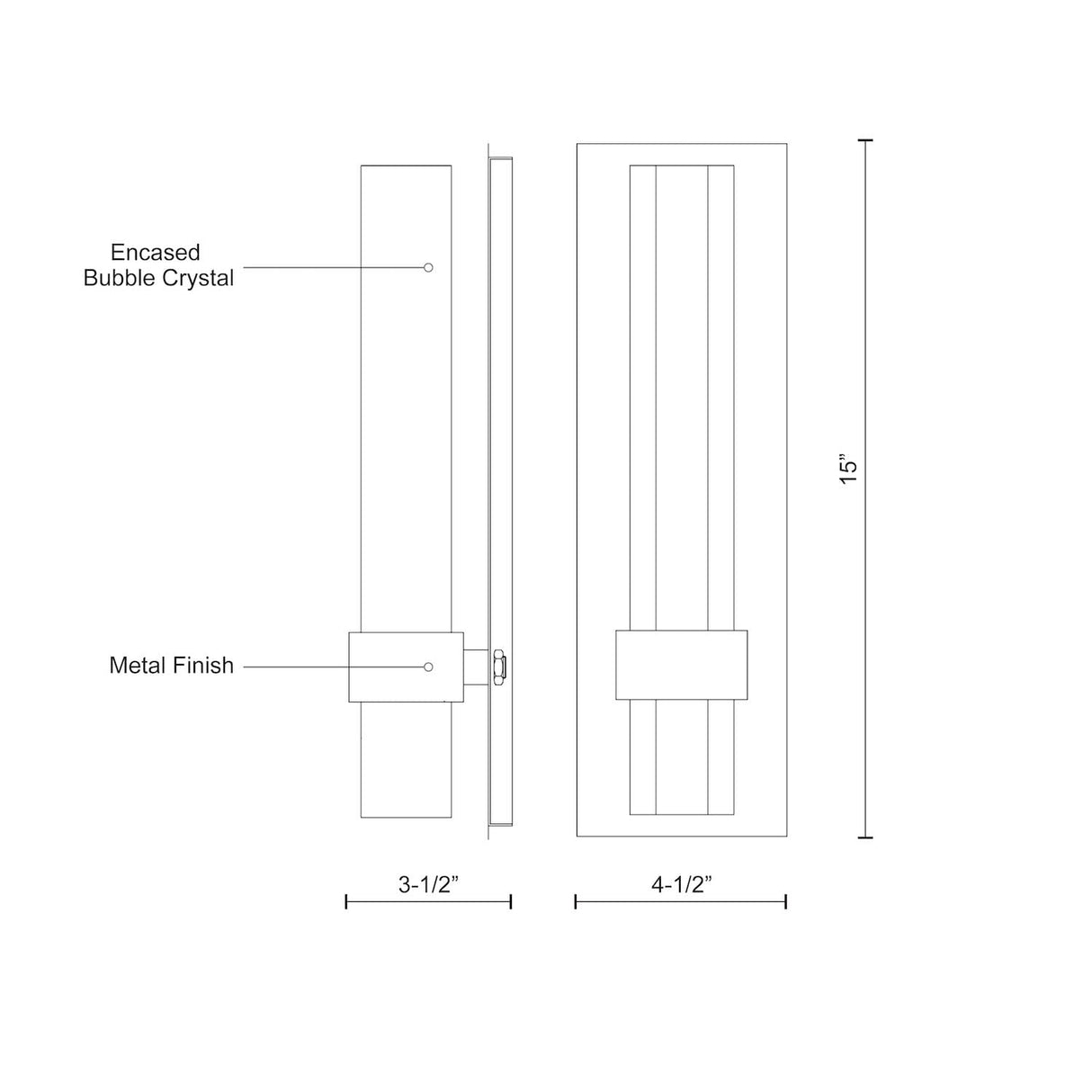 Kuzco WS54615-BN WARWICK 15" WS Brushed Nickel 120V ELV LED 3000K 90CRI 11W