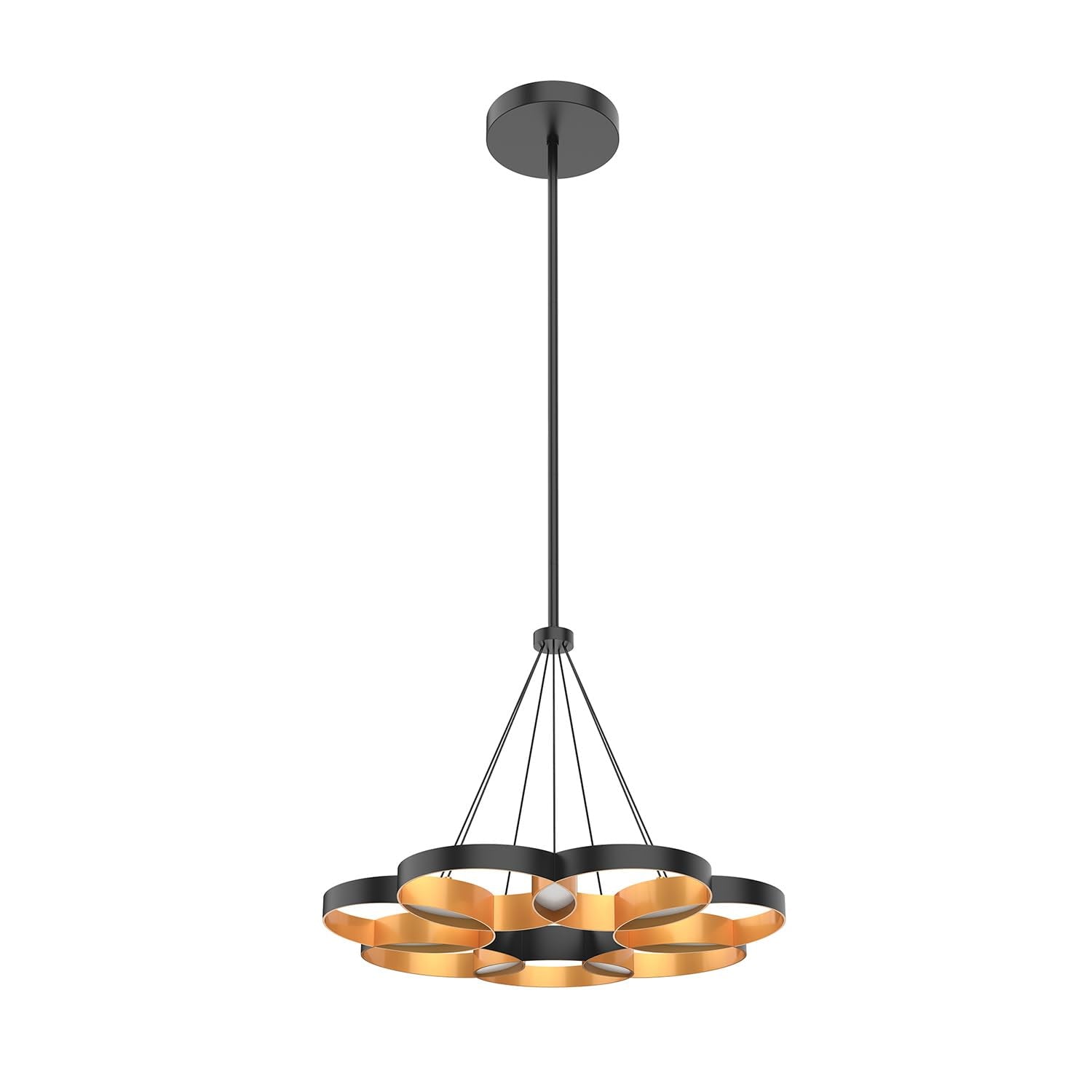 Kuzco CH90826-BK/GD MAESTRO 26" CHANDELIER OUTER BLACK INNER GOLD 50W 120VAC WITH LED DRIVER 3000K 90CRI