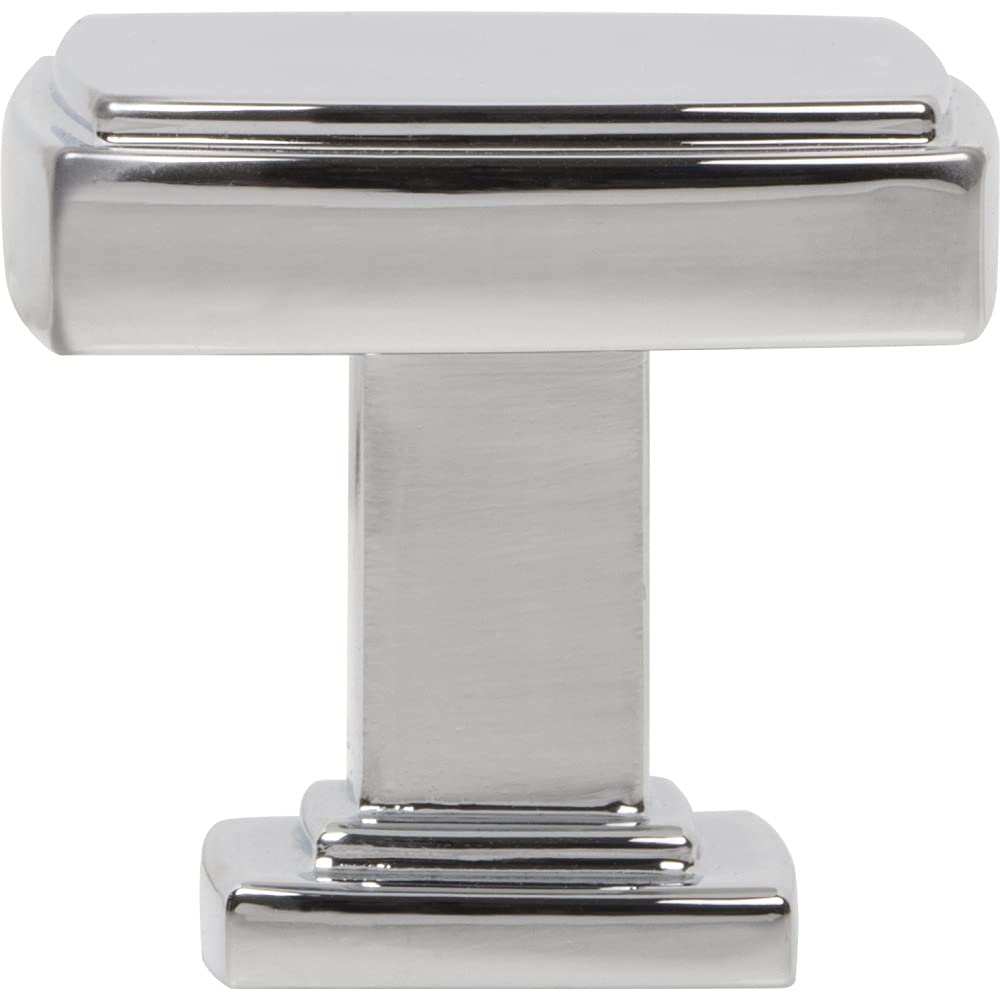 Jeffrey Alexander 141PC 1-1/4" Overall Length Polished Chrome Square Renzo Cabinet Knob