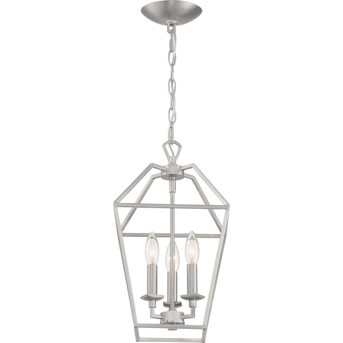 Quoizel AVY5203BN Aviary Pendant Ceiling Lighting, 3-Light, 180 Watts, Brushed Nickel (17"H x 10"W)