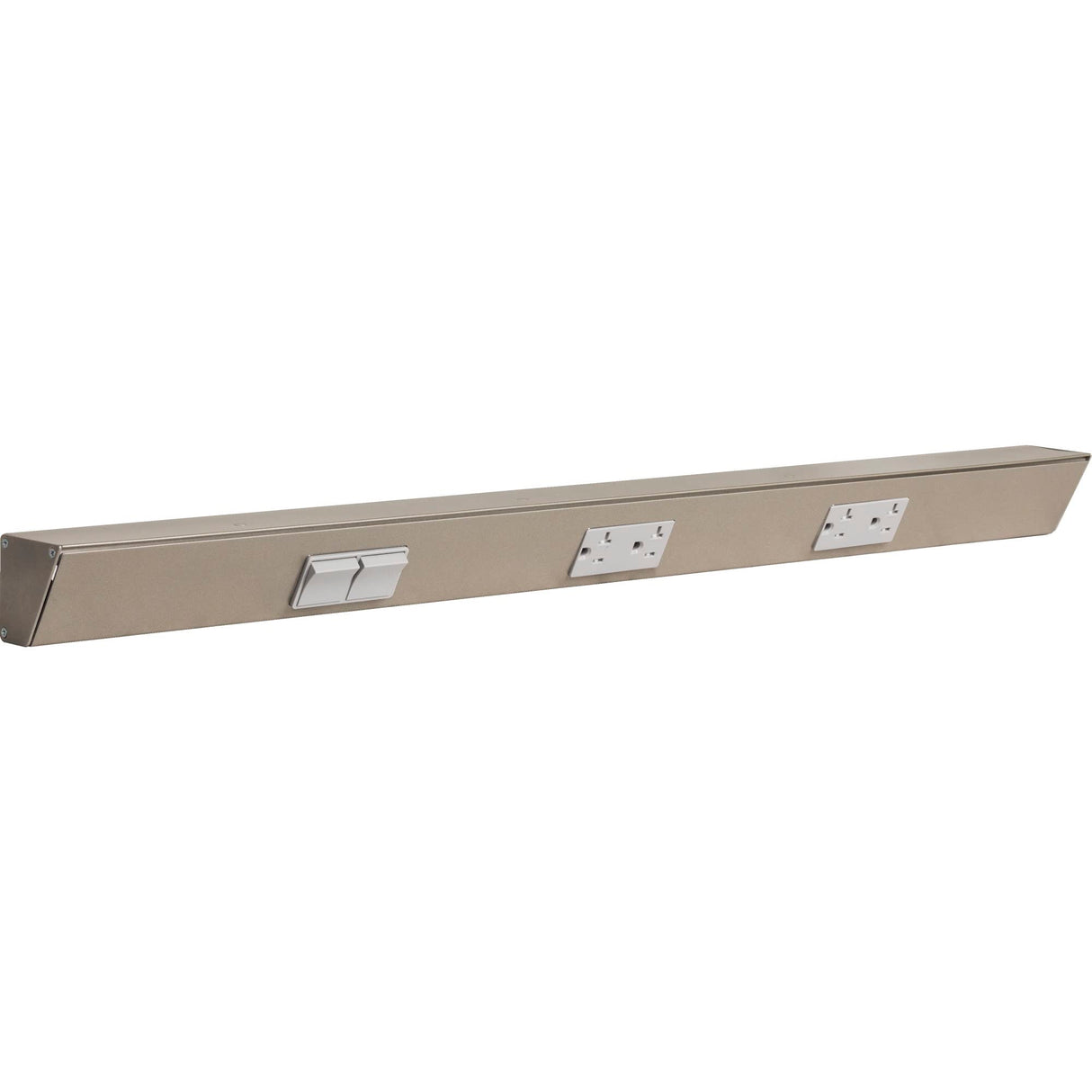 Task Lighting TRS30-3G-SN-LS 30" TR Switch Series Angle Power Strip, Left Switches, Satin Nickel Finish, Grey Switches and Receptacles