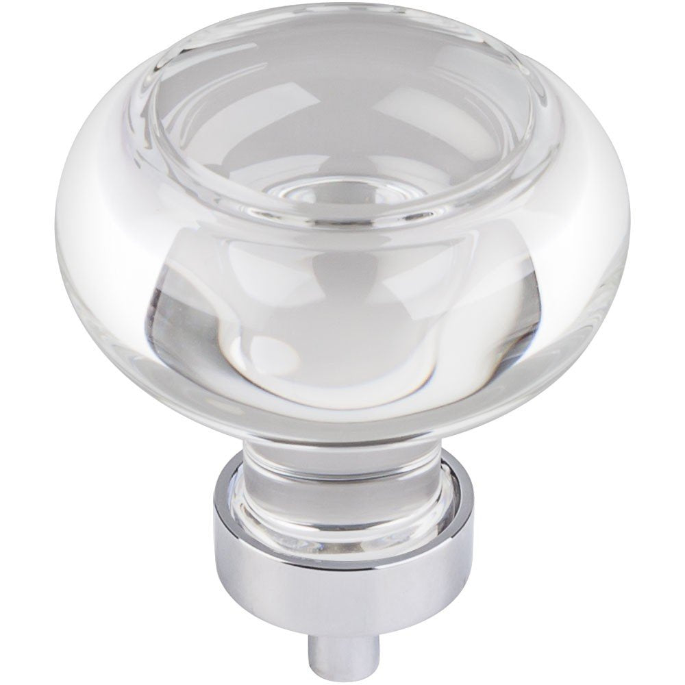 Jeffrey Alexander G120L-PC 1-3/4" Diameter Polished Chrome Button Glass Harlow Cabinet Knob