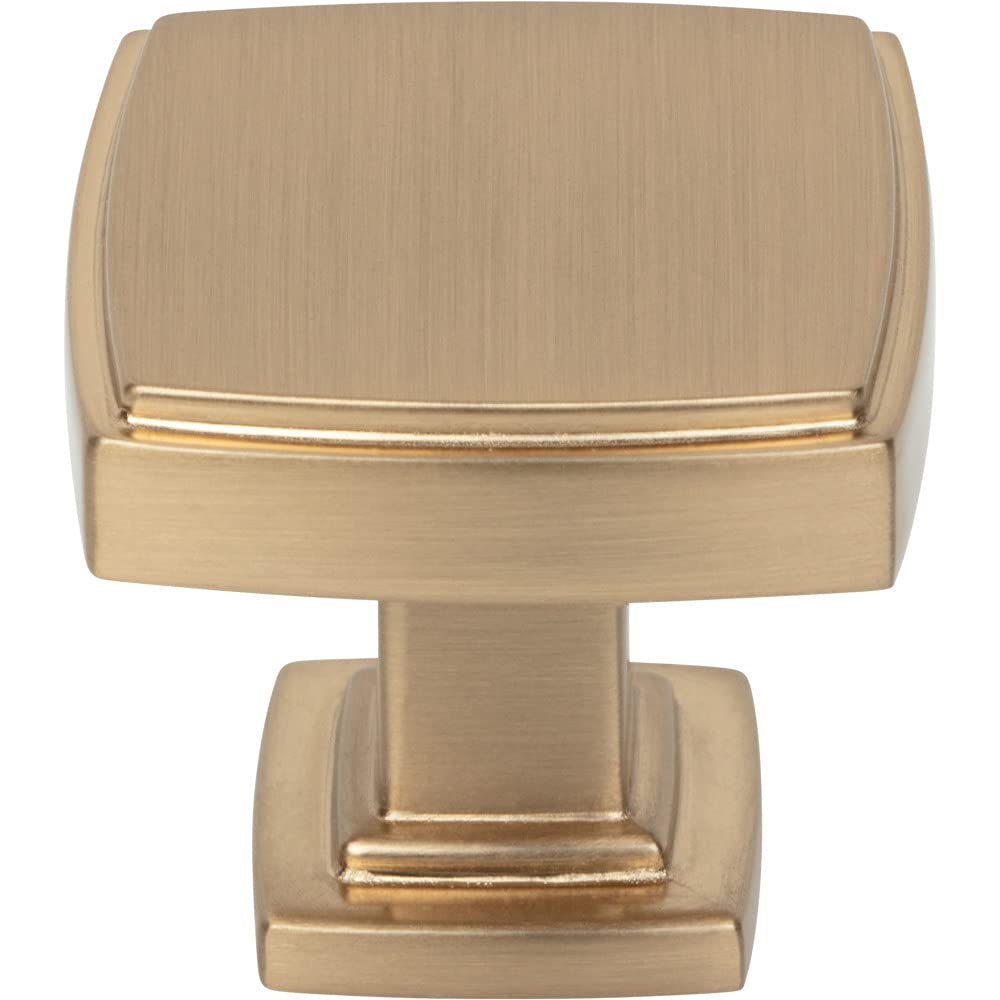 Jeffrey Alexander 141SBZ 1-1/4" Overall Length Satin Bronze Square Renzo Cabinet Knob