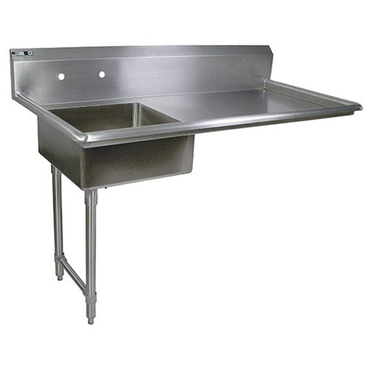 John Boos JDTS-20-60UCL Stainless Steel Pro-Bowl Undercounter Soiled Dishtable, 8" Deep Sink Bowl, 60" Length x 30" Width, Left Hand Side Table