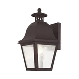 Livex Lighting 2550-07 Outdoor Wall Lantern with Seeded Glass Shades, Bronze