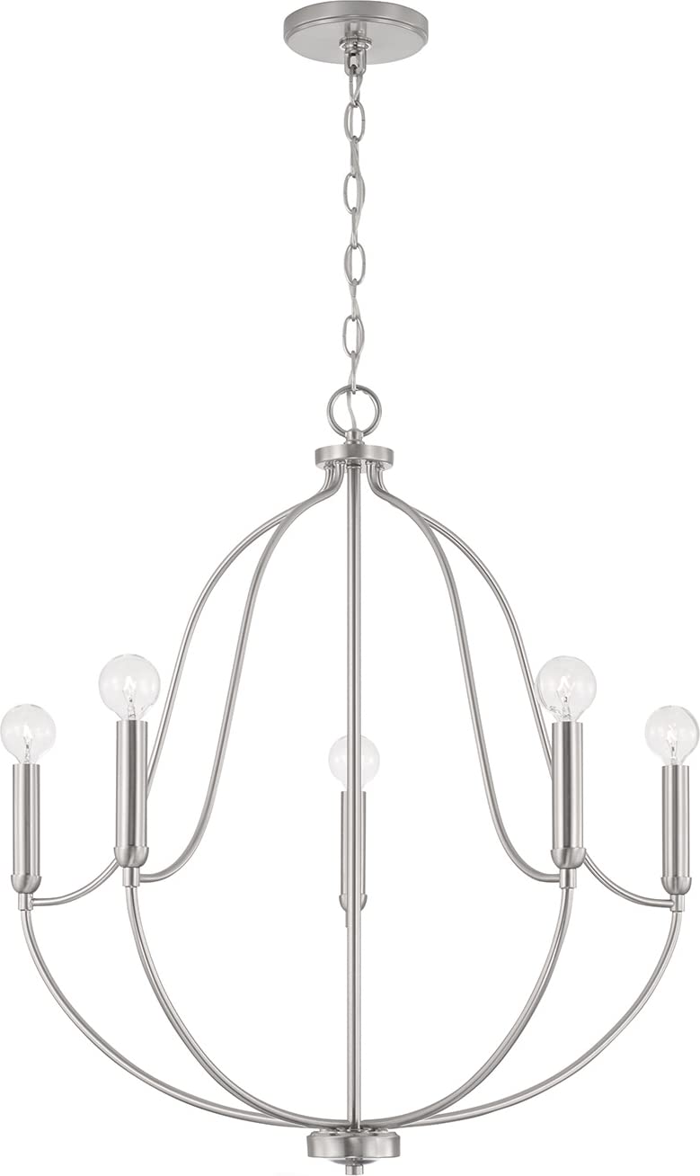 Capital Lighting 447051BN Madison 5 Light Chandelier Brushed Nickel