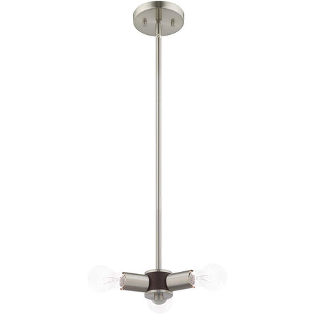 Livex Lighting 51133-91 Copenhagen - Three Light Mini Chandelier, Brushed Nickel Finish