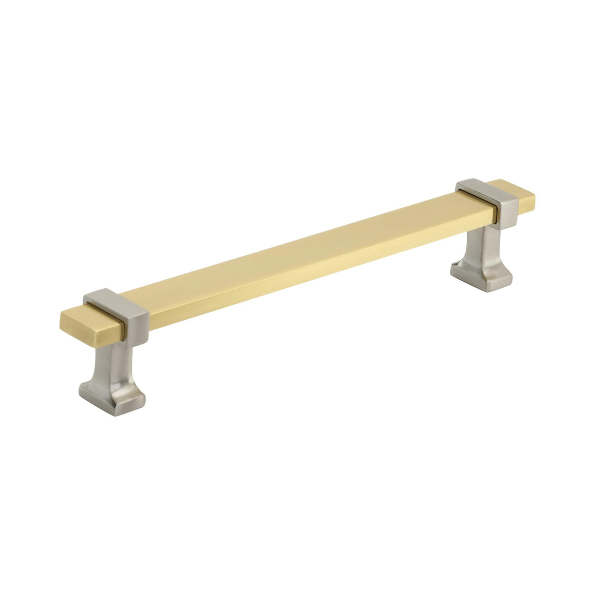 Amerock Cabinet Pull Brushed Gold/Satin Nickel 6-5/16 inch (160 mm) Center to Center Overton 1 Pack Drawer Pull Drawer Handle Cabinet Hardware